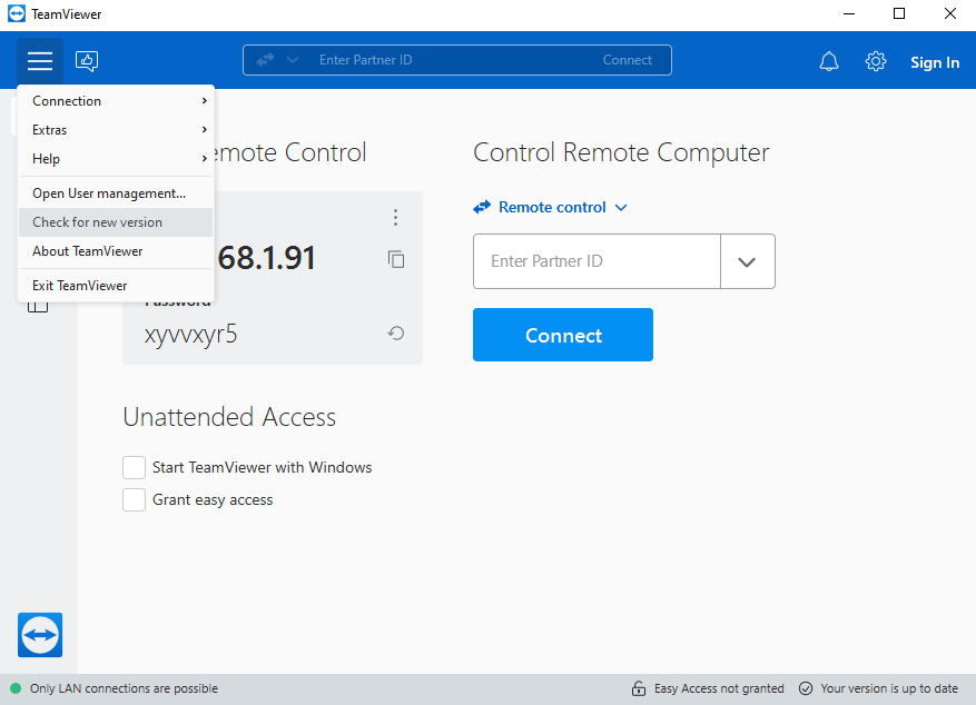 Connection failed (no route) in TeamViewer: what to do?