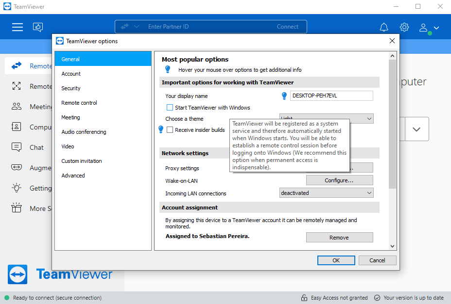 How to disable TeamViewer from launching at Windows startup