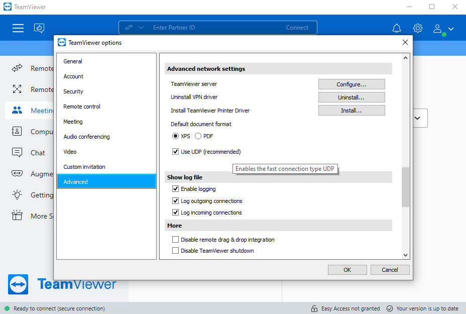 TeamViewer freezes when switching language