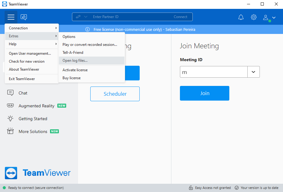 How to check connection history in TeamViewer