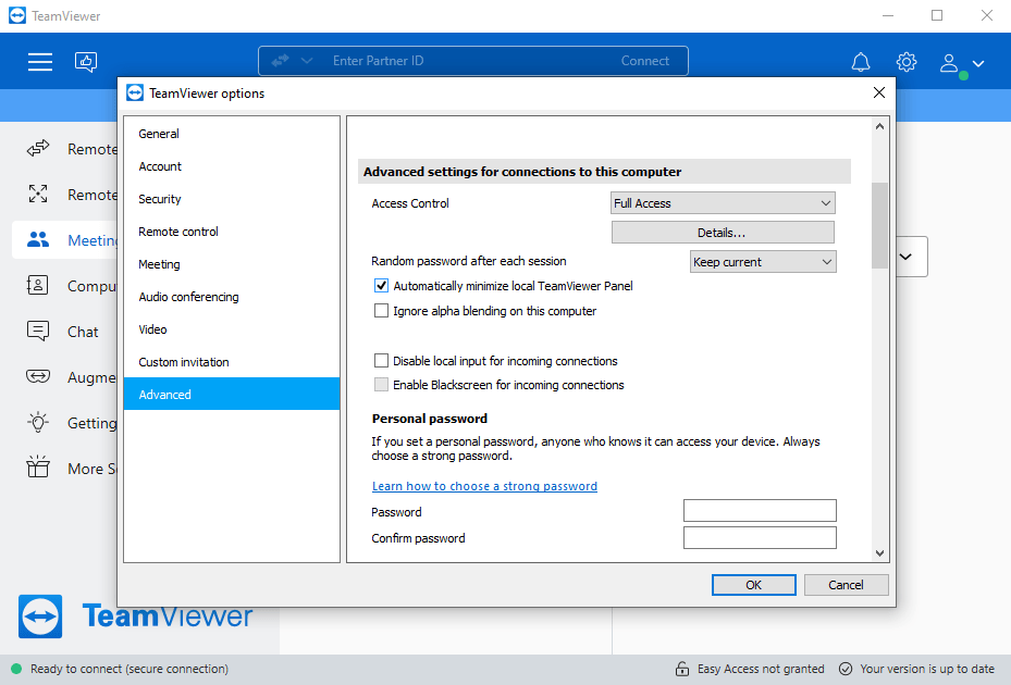 How to disable the session list pop-up in TeamViewer