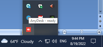 How to hide the AnyDesk icon in the Windows tray