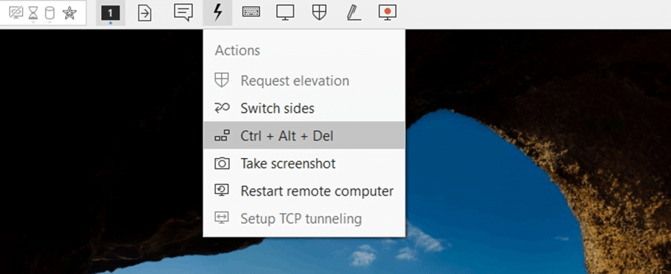 How to press Ctrl + Alt + Del in AnyDesk on a remote Windows PC