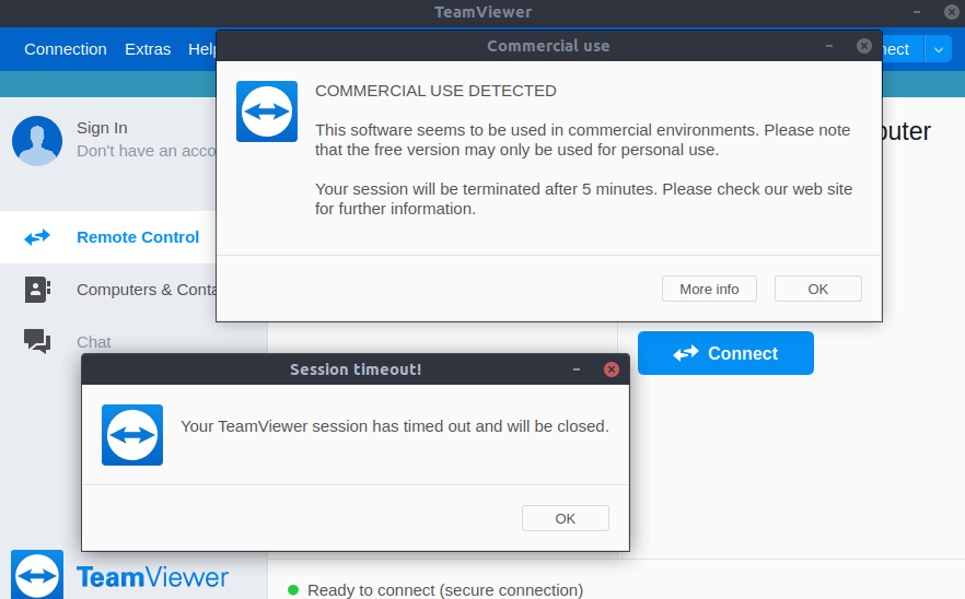 TeamViewer free version features and limitations