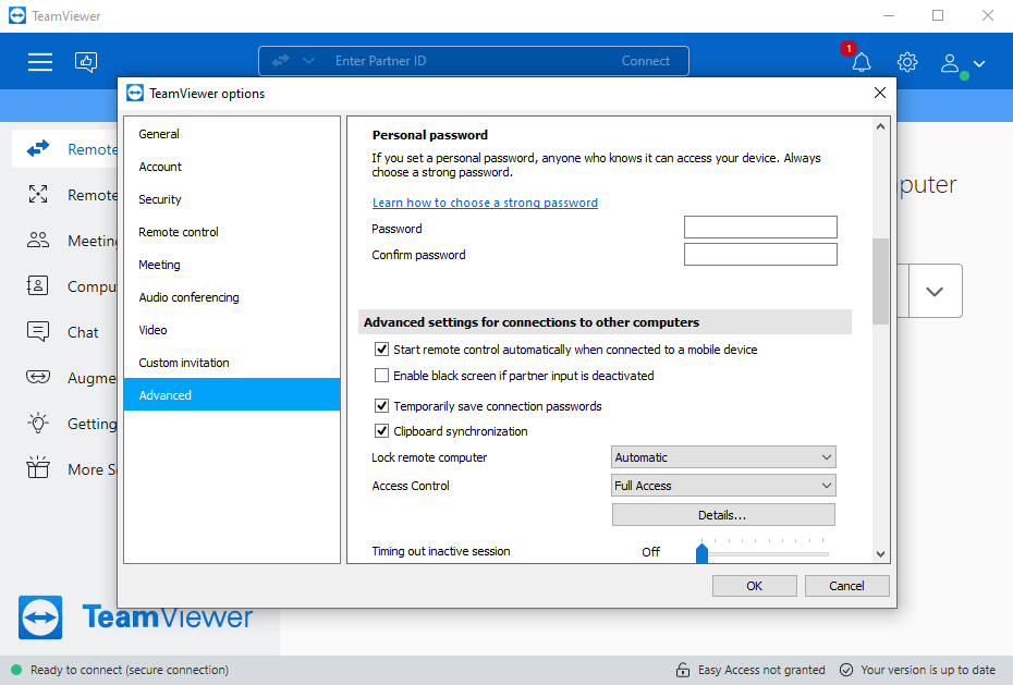 How to set a permanent password in TeamViewer