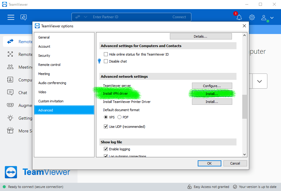 teamviewer vpn not working windows 10